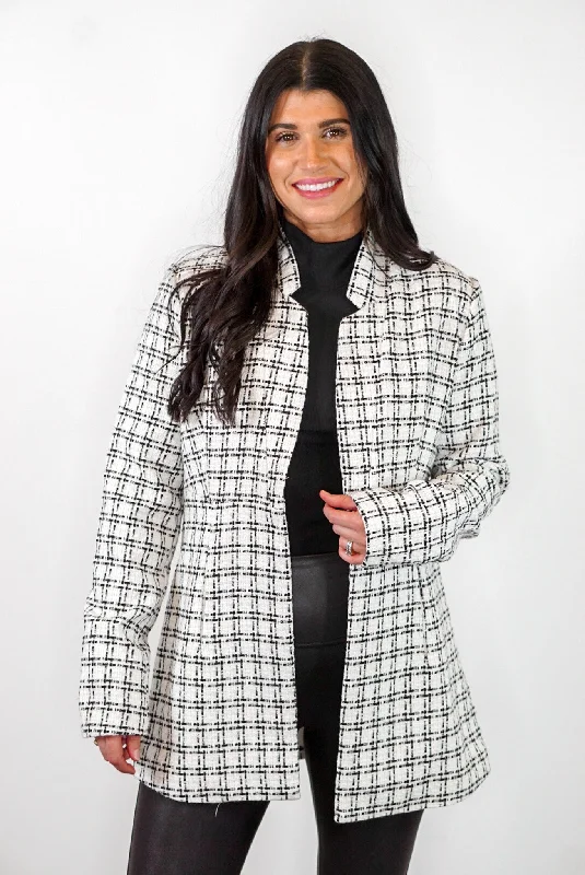 Bohemian DressBlack Plaid Off White Blazer