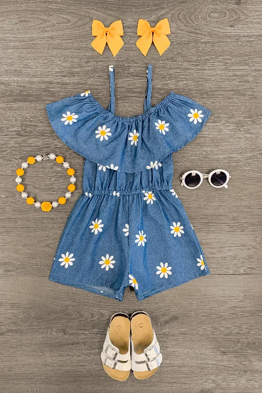 Floor-Length DressDaisy Cold Shoulder Chambray Romper