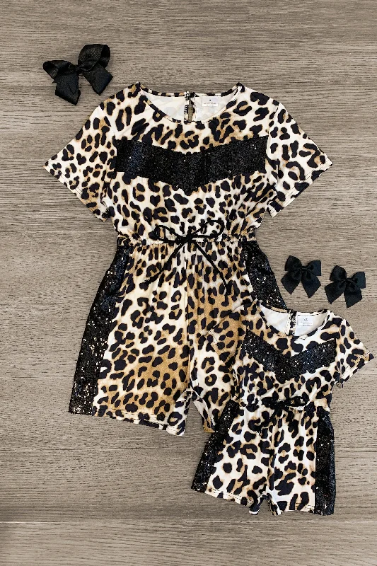 Denim DressMom & Me - Black Sequin Cheetah Romper