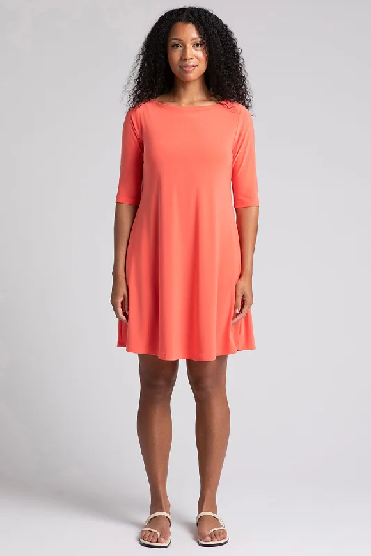 women's high-low dressesNu Trapeze Dress | Coral