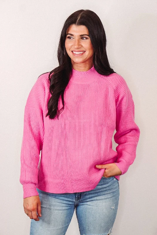 women's curve-hugging dressesBlissfully Cozy Pink Ribbed Sweater