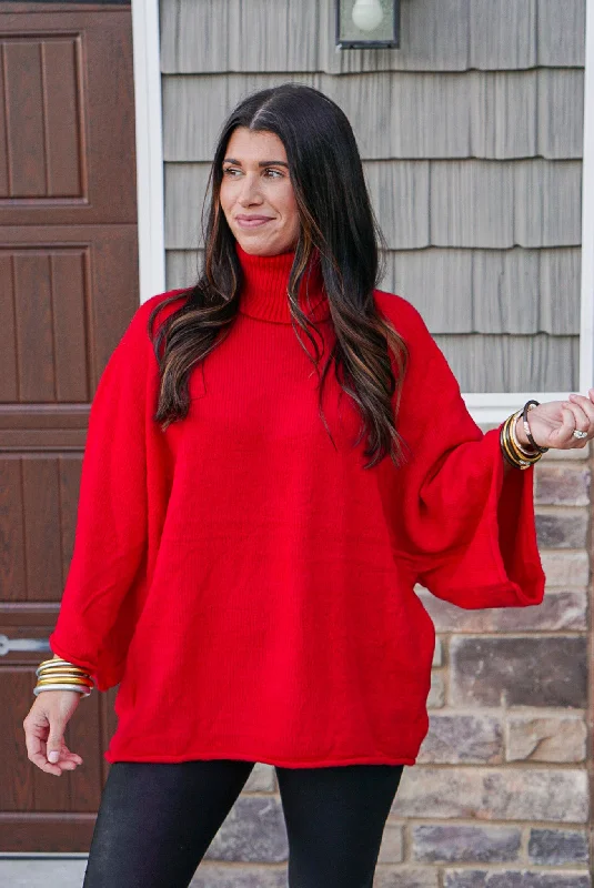 women's shift dressesFire Away Red Turtleneck Sweater