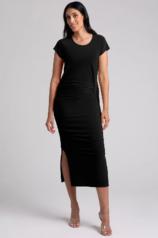 women's satin dressesRevelry Dress | Black