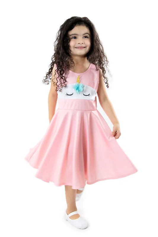 Spaghetti Strap DressUnicorn Twirl Dress Pink