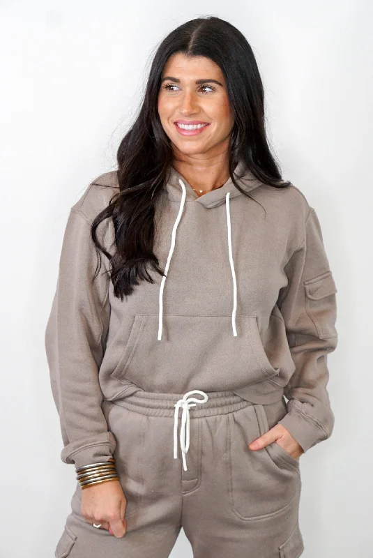 Striped DressZ Supply Lunar Grey Cargo Hoodie