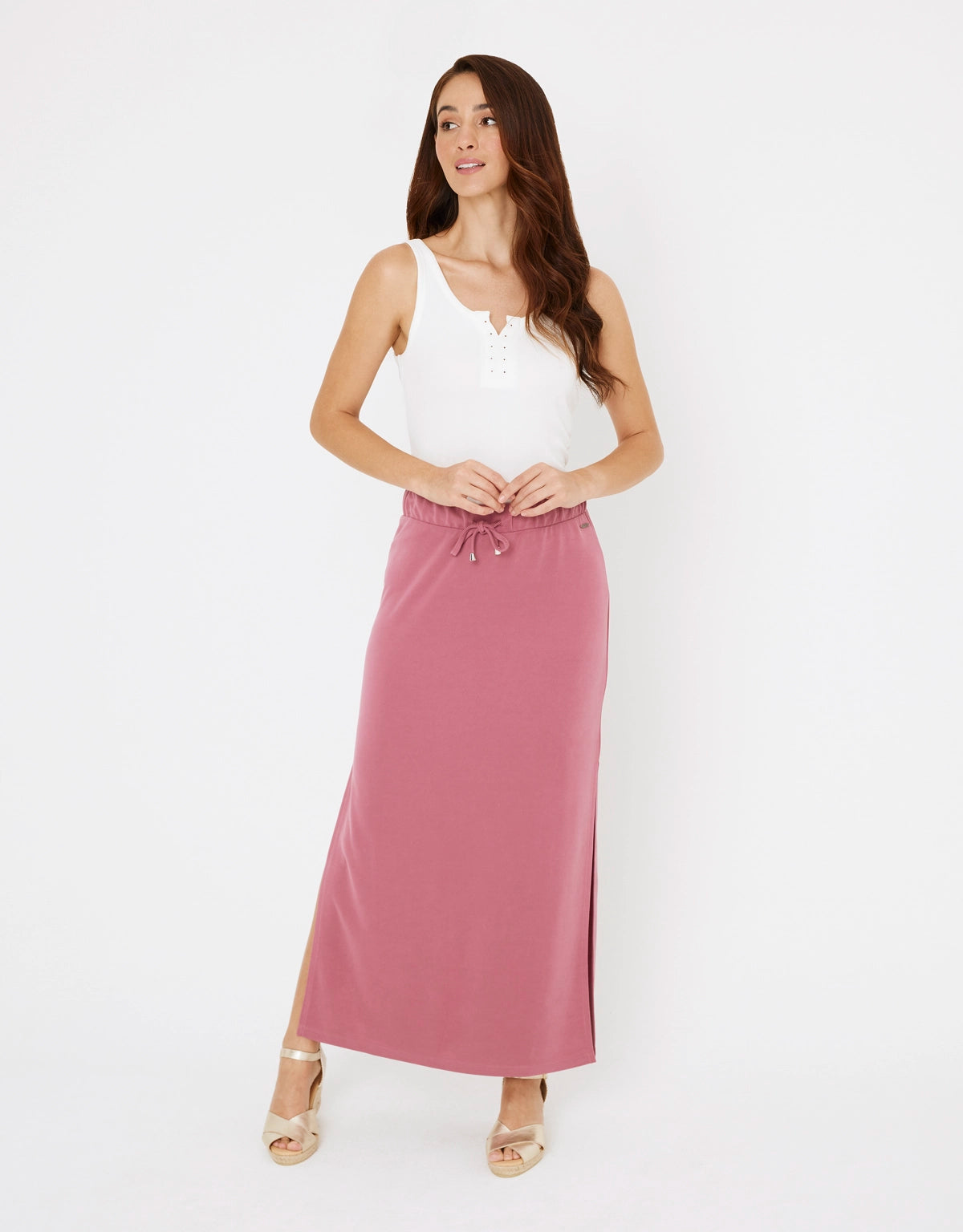 women's A-line skirtsFalda Midi Rosa - Claudina