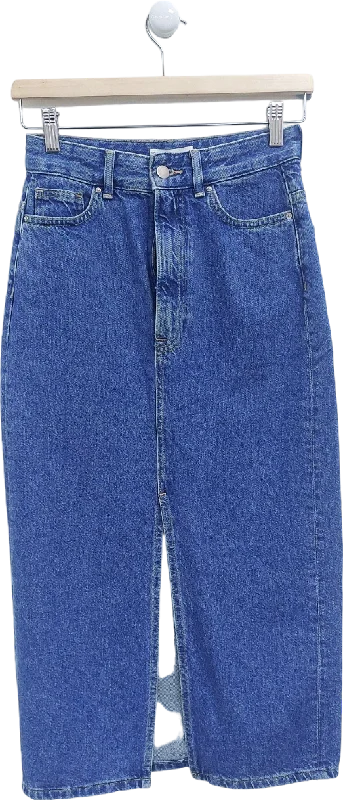 women's casual skirtsH&M Blue Denim Skirt UK 6