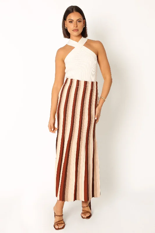 women's polyester tiered skirts for partiesJordie Knit Skirt - Neutral