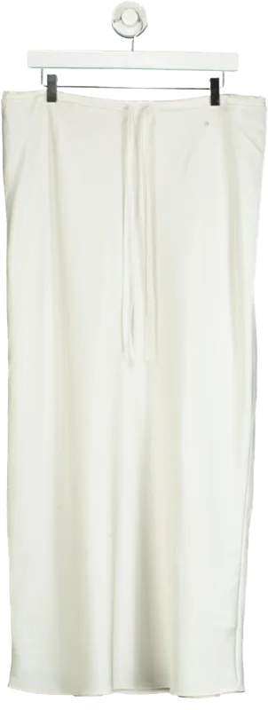 women's skater skirtsLounge Underwear White Satin Maxi Skirt UK XXL