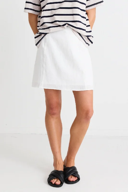 women's lace A-line skirtsPalma White Mini Skirt