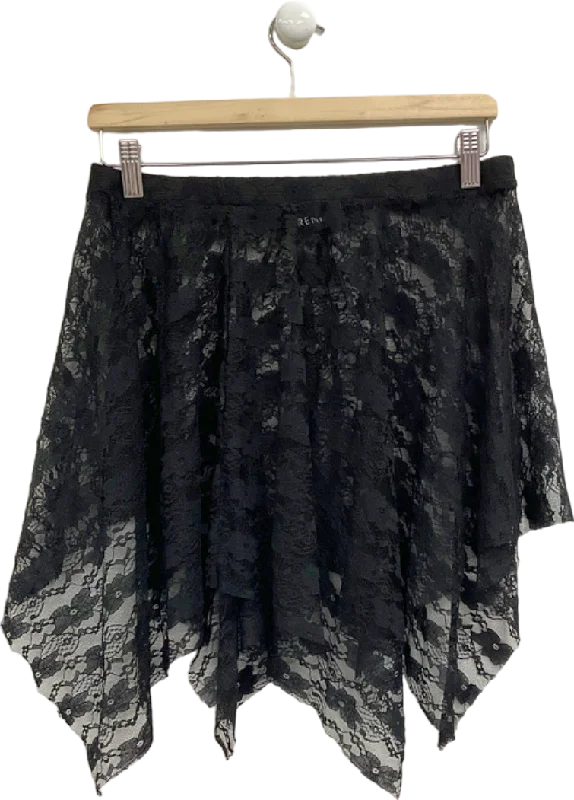 women's figure-flattering business skirtsRendal Black Lace Skirt One Size