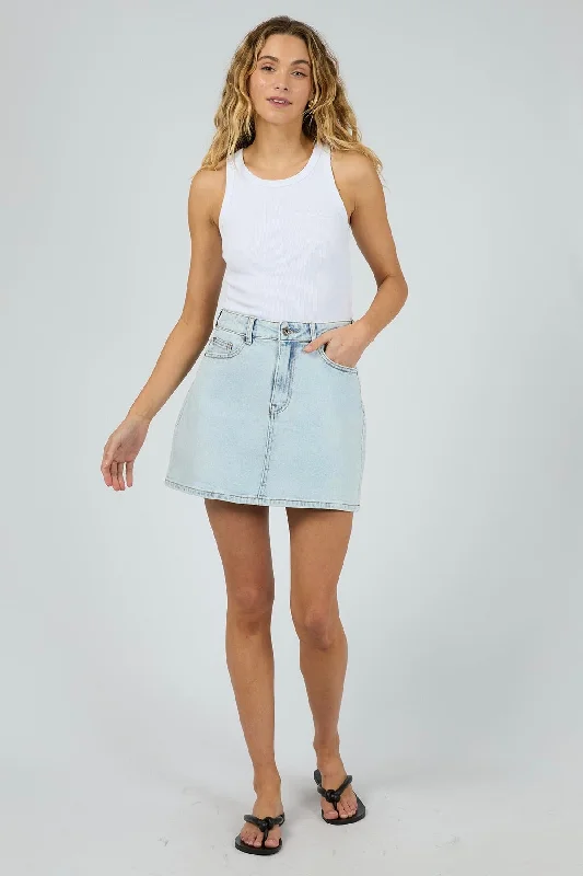 women's striped skirtsSelina Denim Mini Skirt