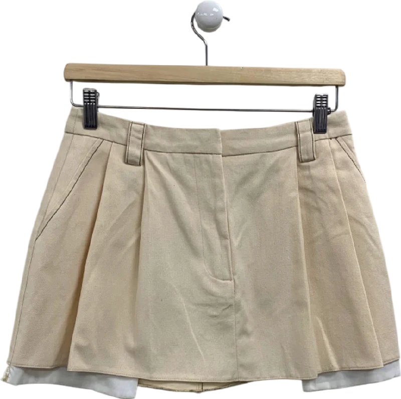 women's tiered skirtsTopshop Cream Pleated Skirt UK 8